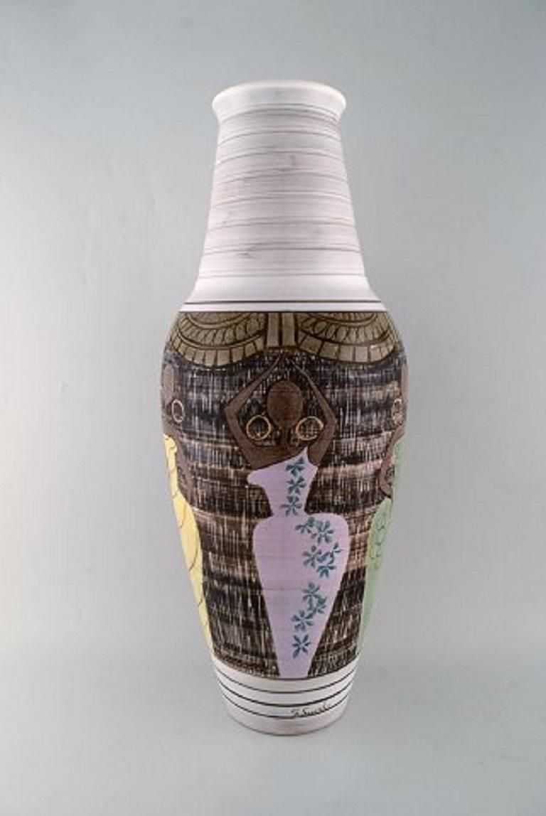Laholm Keramik, Colossal Unique Floor Vase In Glazed Ceramics, 1950s 1960s photo furniture