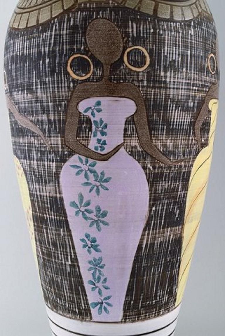 Laholm Keramik, Colossal Unique Floor Vase In Glazed Ceramics, 1950s 1960s photo 955.0