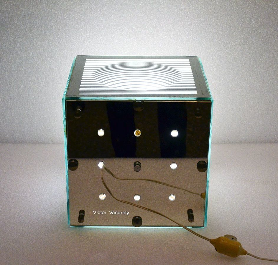 Mirrored Table Lamp By Victor Vasarely, 1960s photo 2610.0