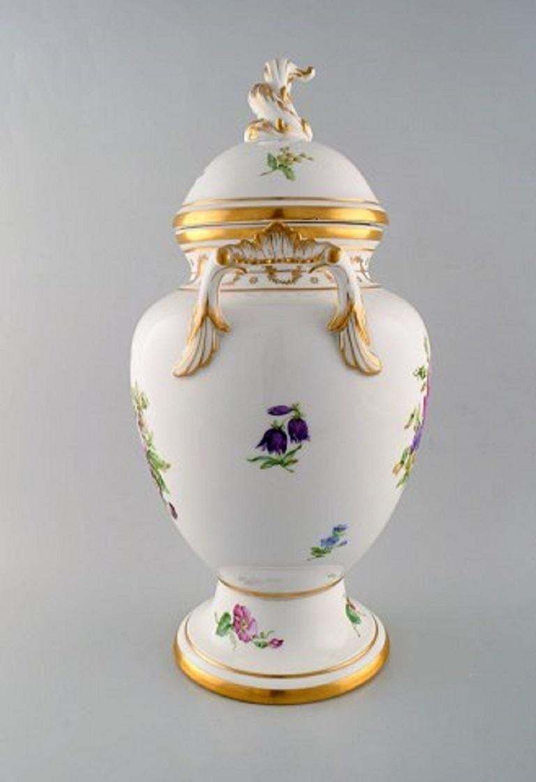 Royal Copenhagen, Antique Baluster Shaped Porcelain Lidded Vase, 19th Century photo furniture