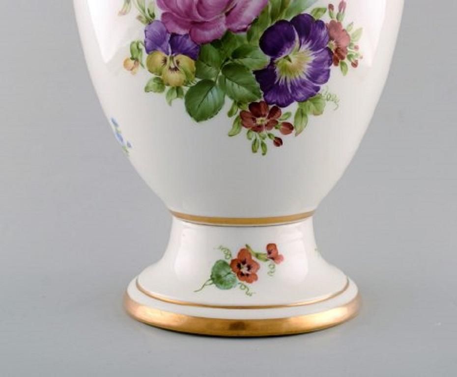 Royal Copenhagen, Antique Baluster Shaped Porcelain Lidded Vase, 19th Century photo vinterior
