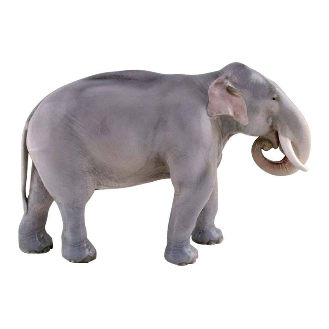 Theodor Madsen For Royal Copenhagen, Rare Porcelain Figurine, Colossal Elephant