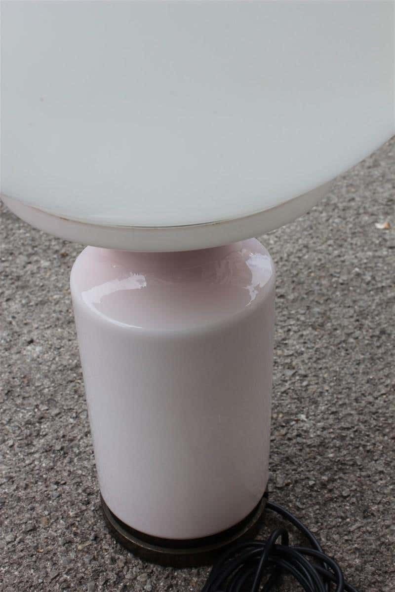 photo furniture Vistosi Style Table Lamp Italian Design Murano Glass Ball White Pink Brass