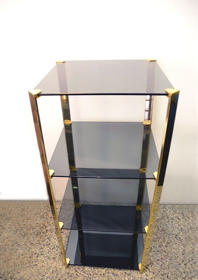 Crystal And Brass Shelving System From Gallotti & Radice, 1970s photo vinterior