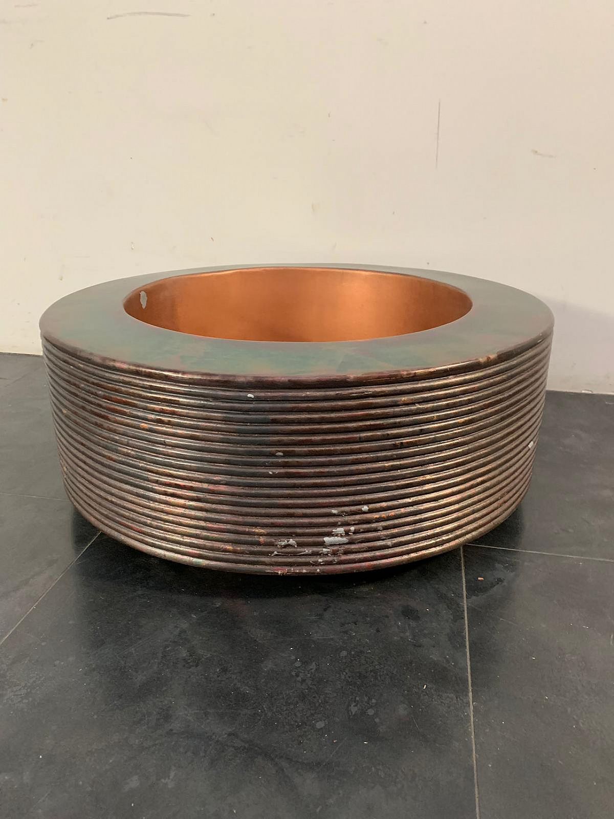 Cachepot By Ravi Sing For Light Works Resources In Copper, 90s photo 548.08
