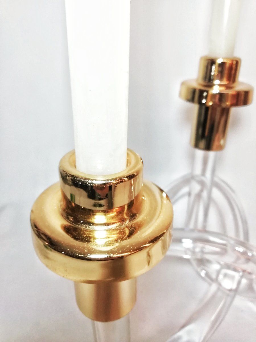 Mid Century Lucite Candleholders By Dorothy Thorpe, Set Of 2 photo 1266.0