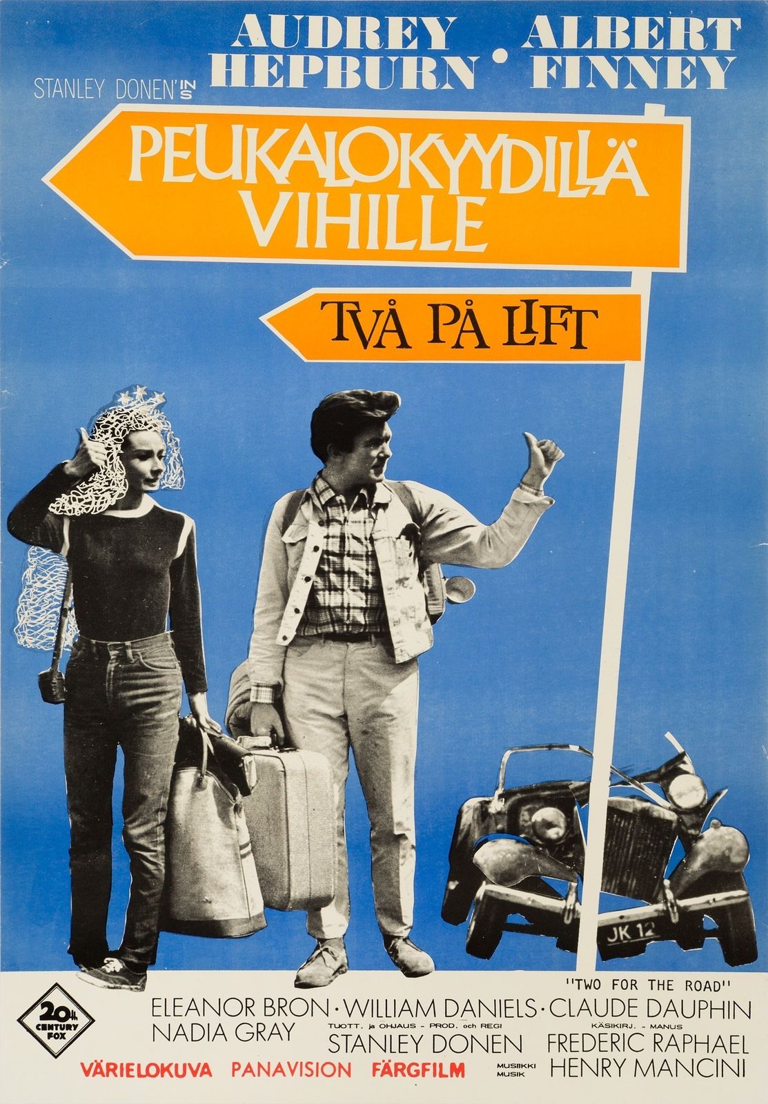 Audrey Hepburn 'Two For The Road' Original Vintage Film Poster, Finland, 1967
