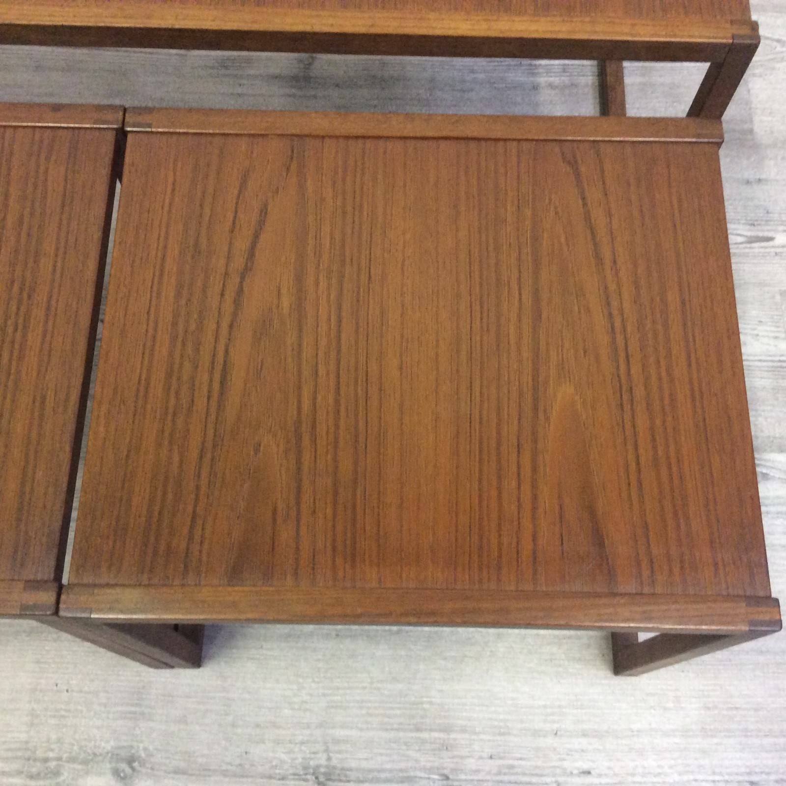 Furniture Vintage Danish Teak Nest Of Tables By Kia Kristiansen Model 134 photo