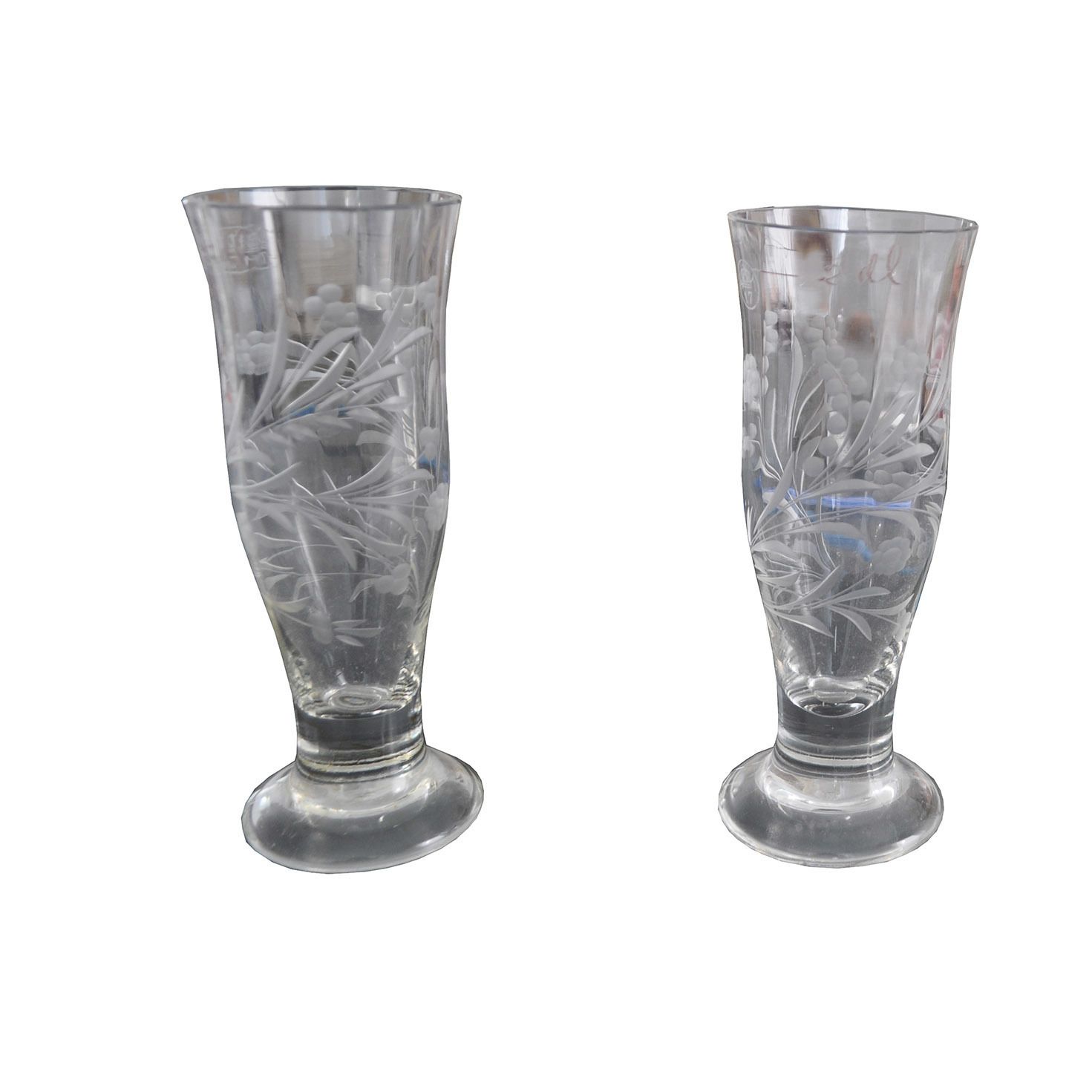 Etched Crystal Glass, Pair photo furniture