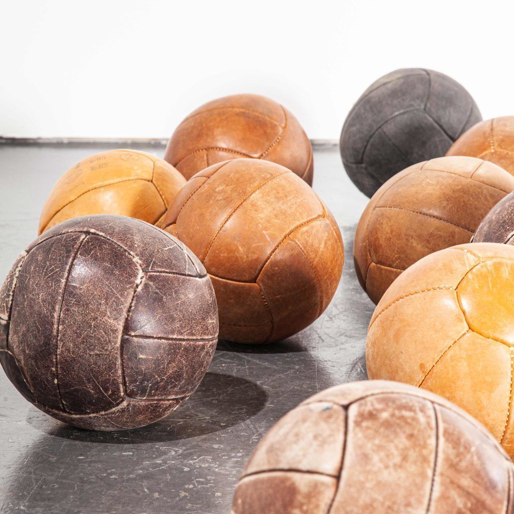 1950’s Medium Czech Leather Medicine Balls – Decorative photo furniture