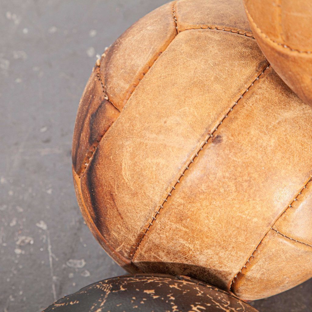 1950’s Small Czech Leather Medicine Balls – Decorative photo furniture