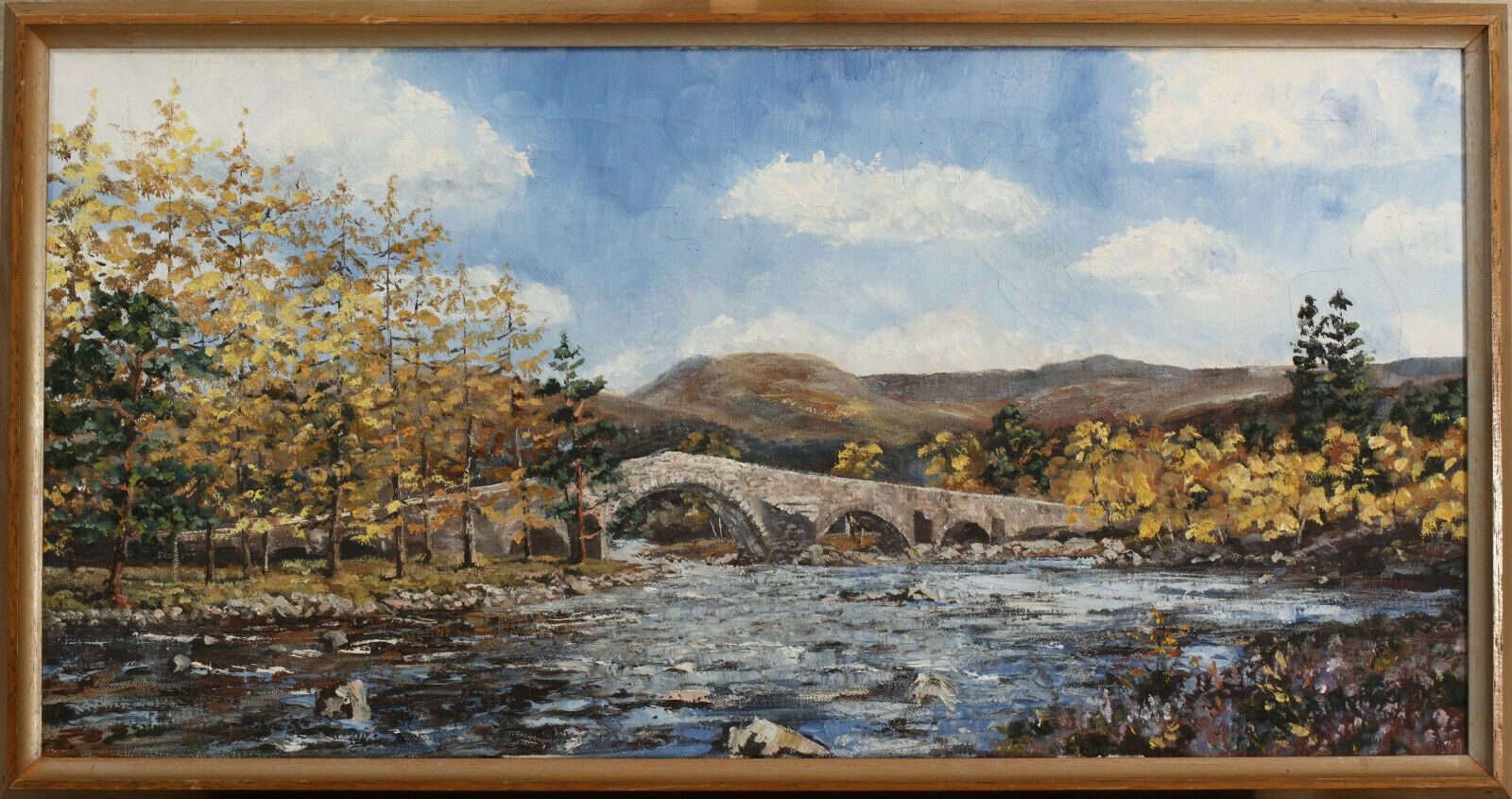 Oil On Canvas By Howard Butterworth. Auld Brig O'dee, Invercauld, Scotland