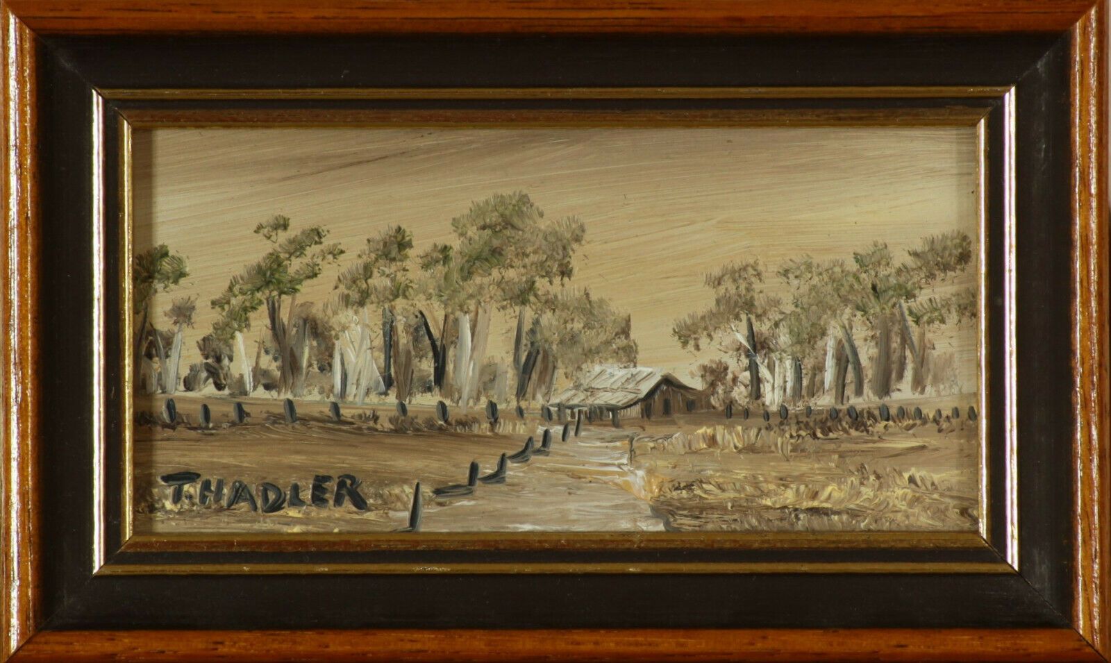 Pair Of Small Oil On Board Paintings By Terrence J Hadler. Australian Landscapes photo 145.0
