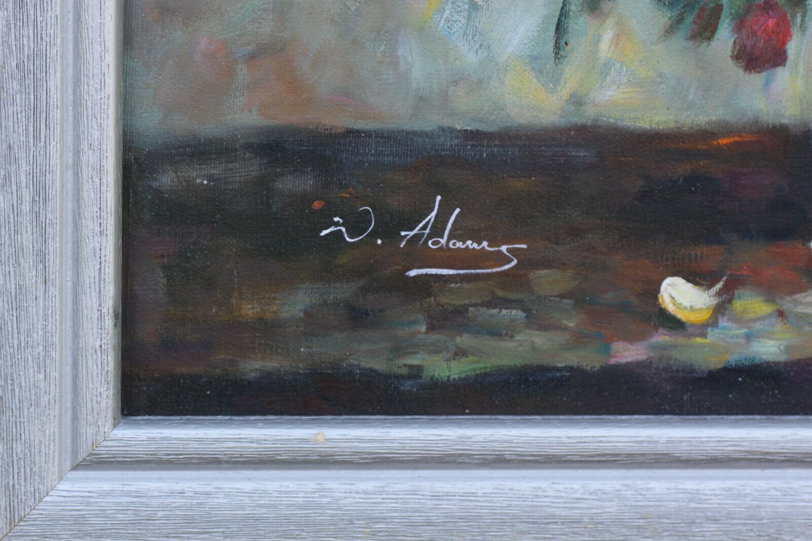 Oil On Board By Walter Adams. Floral Still Life, Chrysanthemums And Snap Dragons photo for sale