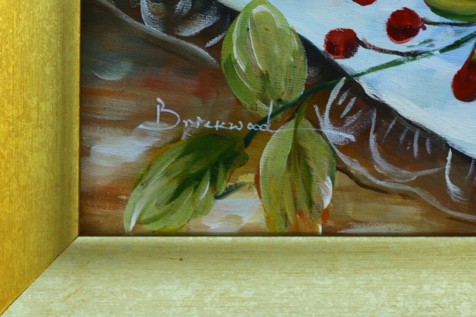 Oil On Board Signed Brickwood. Still Life, Lillies And Lilac In A Vase photo for sale