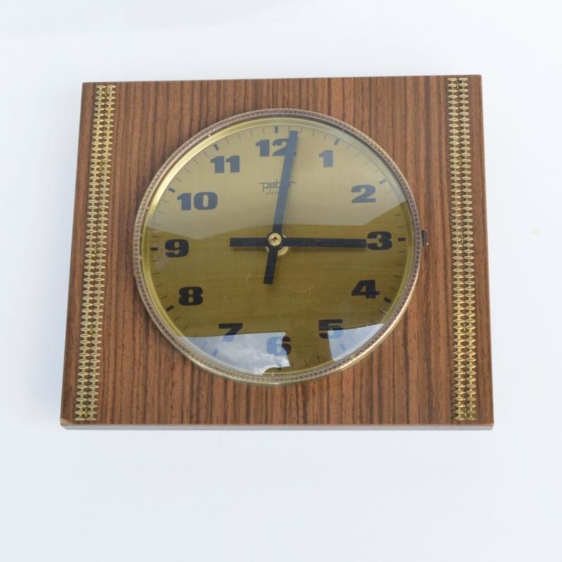 Peter Electric Wall Clock In The Style Of Brusel, Germany 70s photo for sale