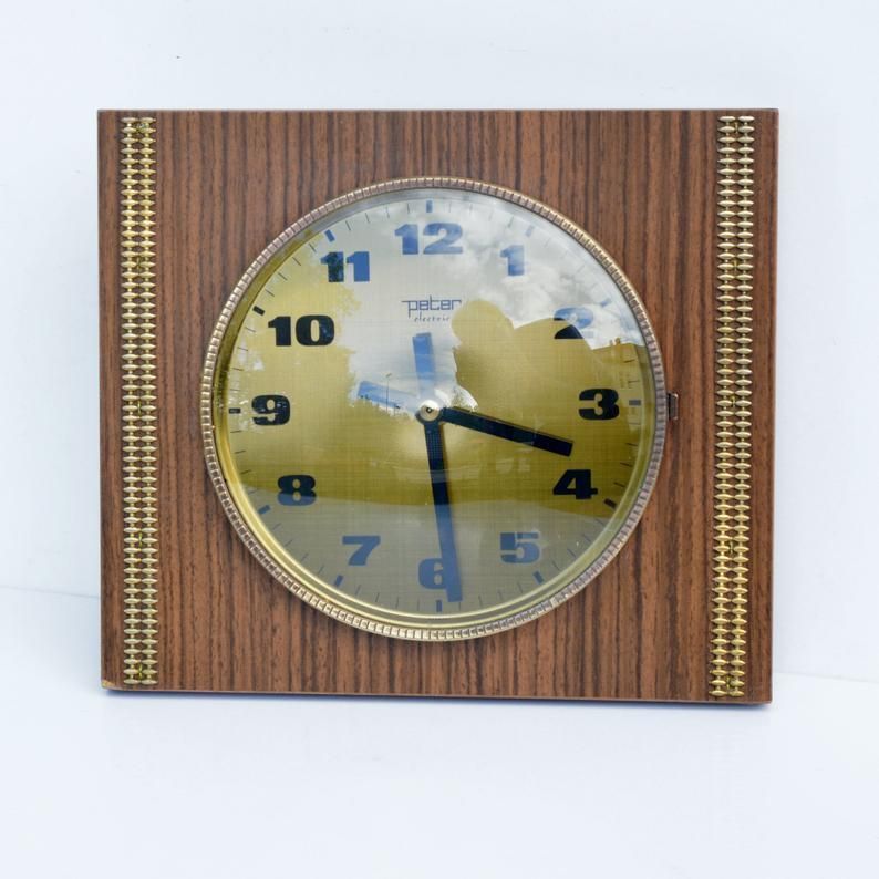 Peter Electric Wall Clock In The Style Of Brusel, Germany 70s photo buy