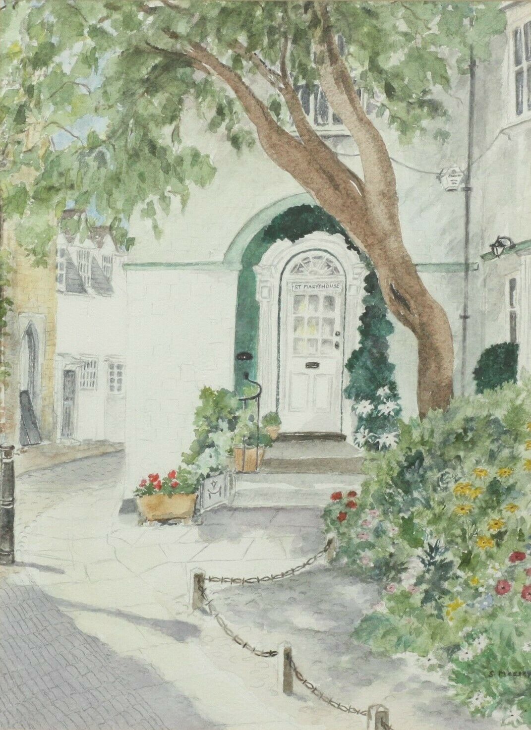 Watercolour And Pencil By Susan Massey. Titled, "St Mary's House, Rye" photo furniture