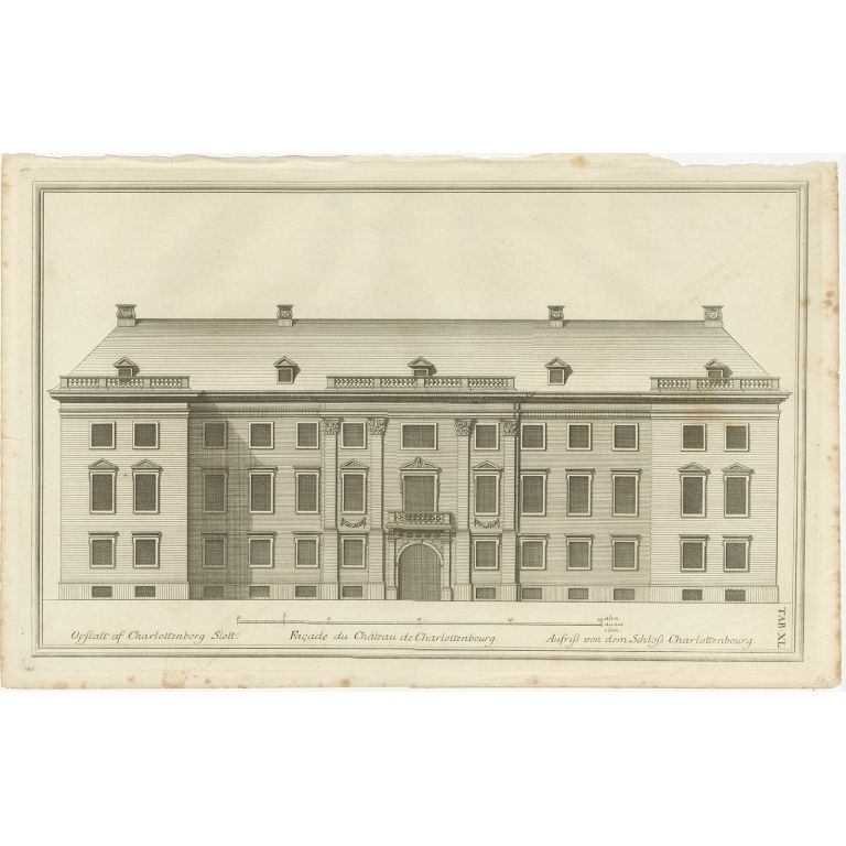 Pl. 40 Antique Print Of Charlottenborg Palace (C.1790)