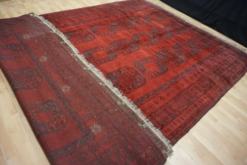 Ersari Rug 14 X 9 Ft  420 X 270 Cm Large Room Size Good Condition Red Turkoman Bokhara photo for sale