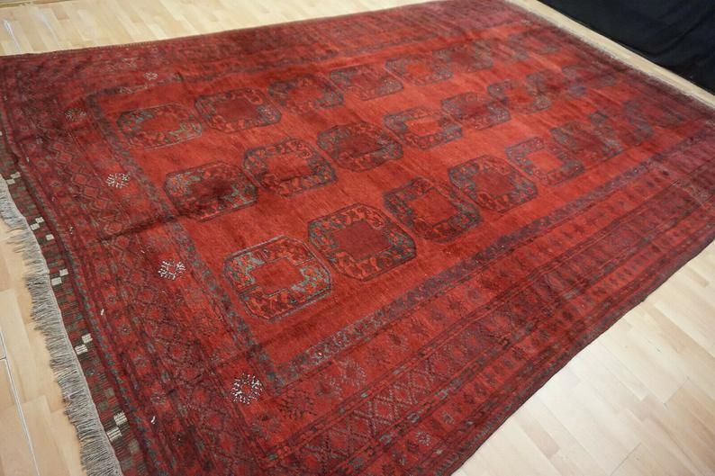 Ersari Rug 14 X 9 Ft  420 X 270 Cm Large Room Size Good Condition Red Turkoman Bokhara photo Textiles