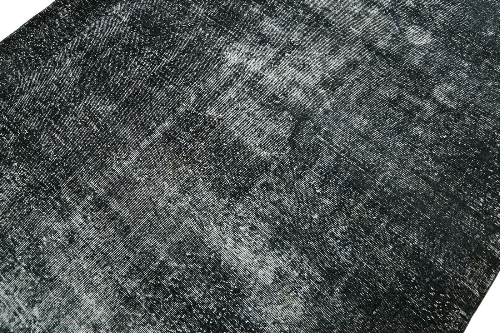 210x289 Cm Black Turkish Area Distressed Vintage Living Room Oushak Handmade Wool 6'9x9'5 Ft photo vintage
