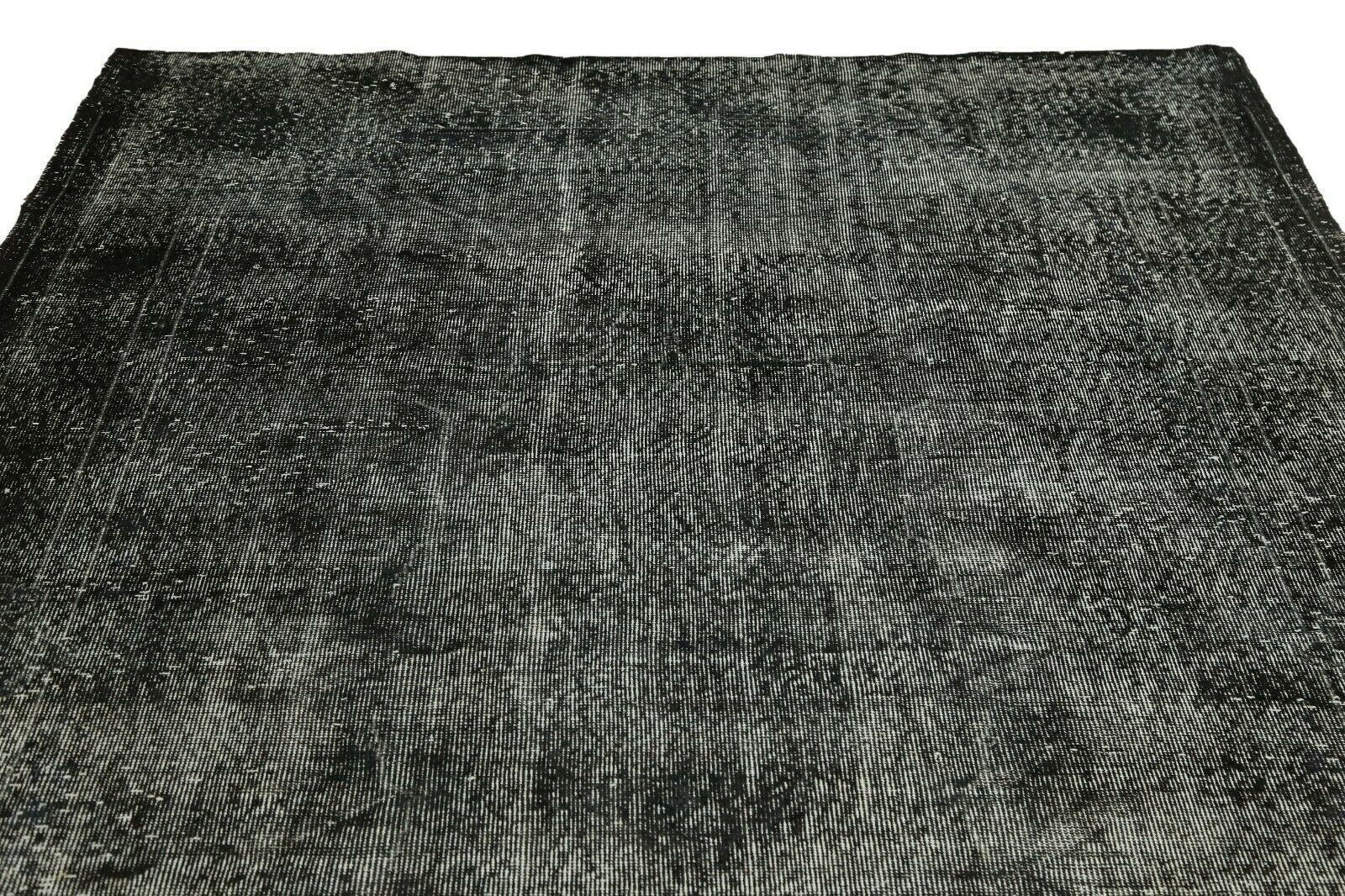 199x316 Cm Vintage Turkish Area Rug Oushak Distressed Black Handmade Modern Decor 6'6x10'4 Ft photo Textiles