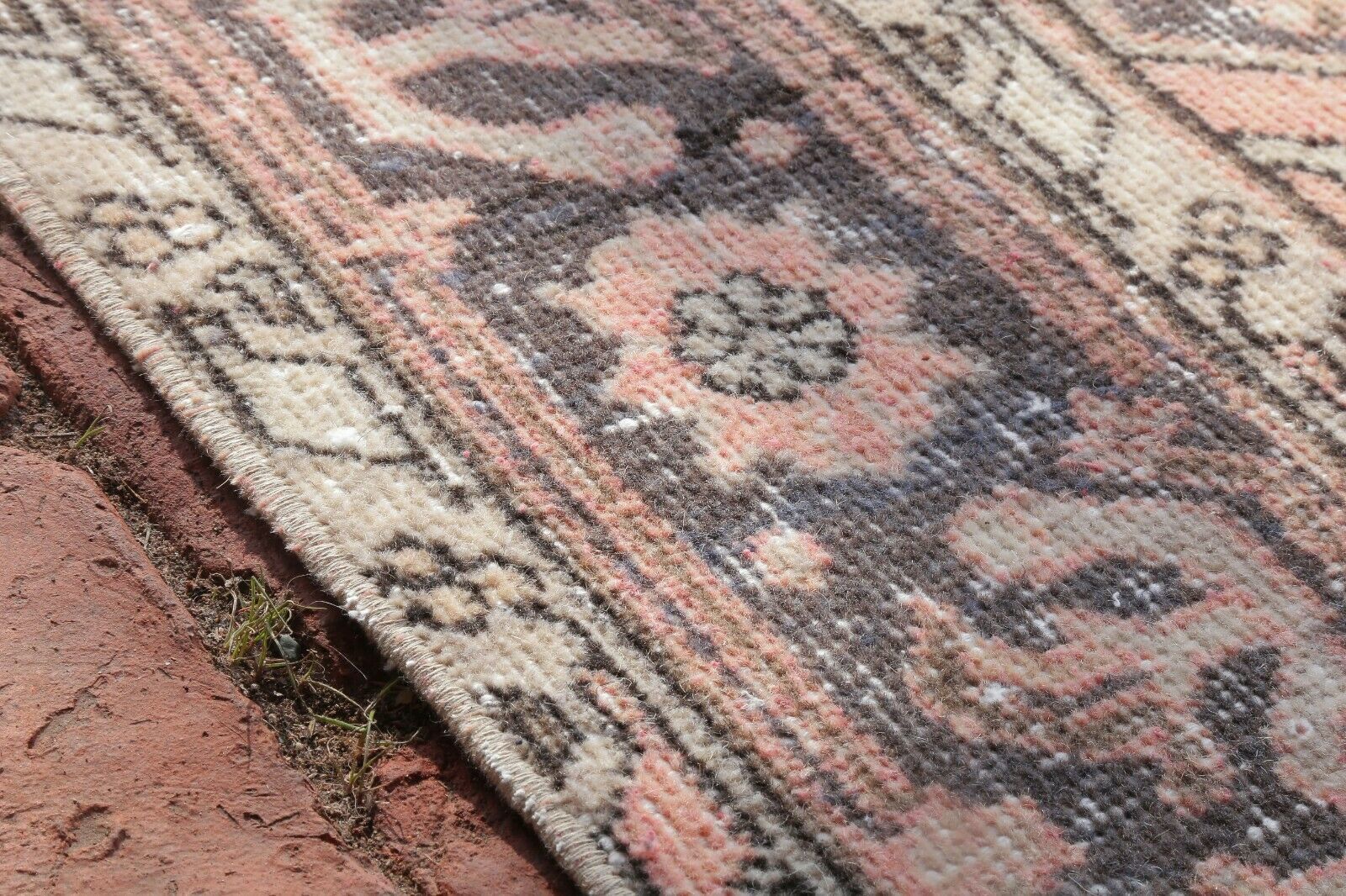 142x391 Cm Orange Vintage Rug Hallway Runner Turkish Oushak Wool Floral Oriental Rug 4'7x12'8 Ft photo buy
