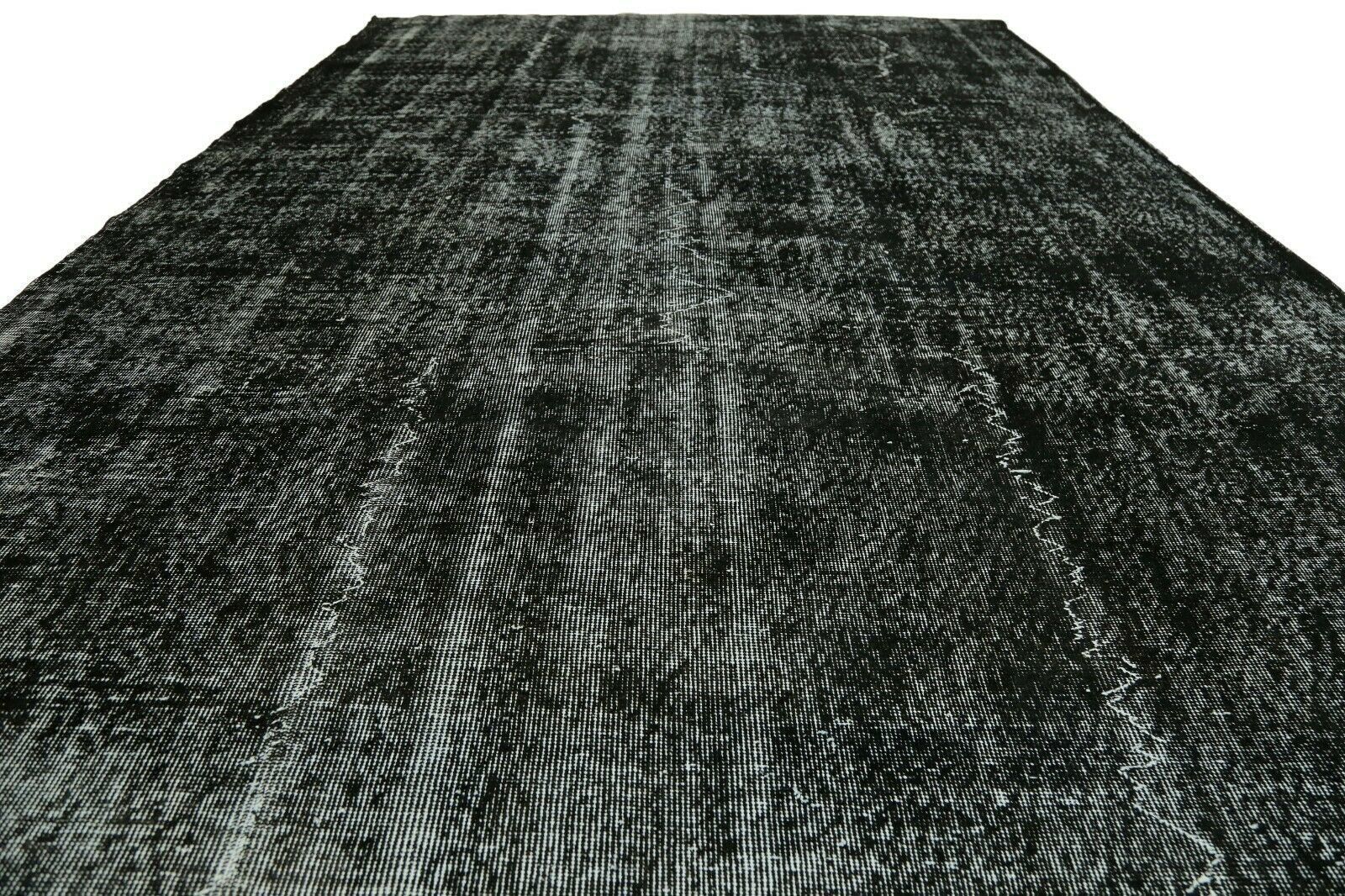 212x313 Cm Vintage Black Rug Turkish Area Room Decor Hand Knotted Oushak Turkey Rug 7x10'3 Ft photo for sale