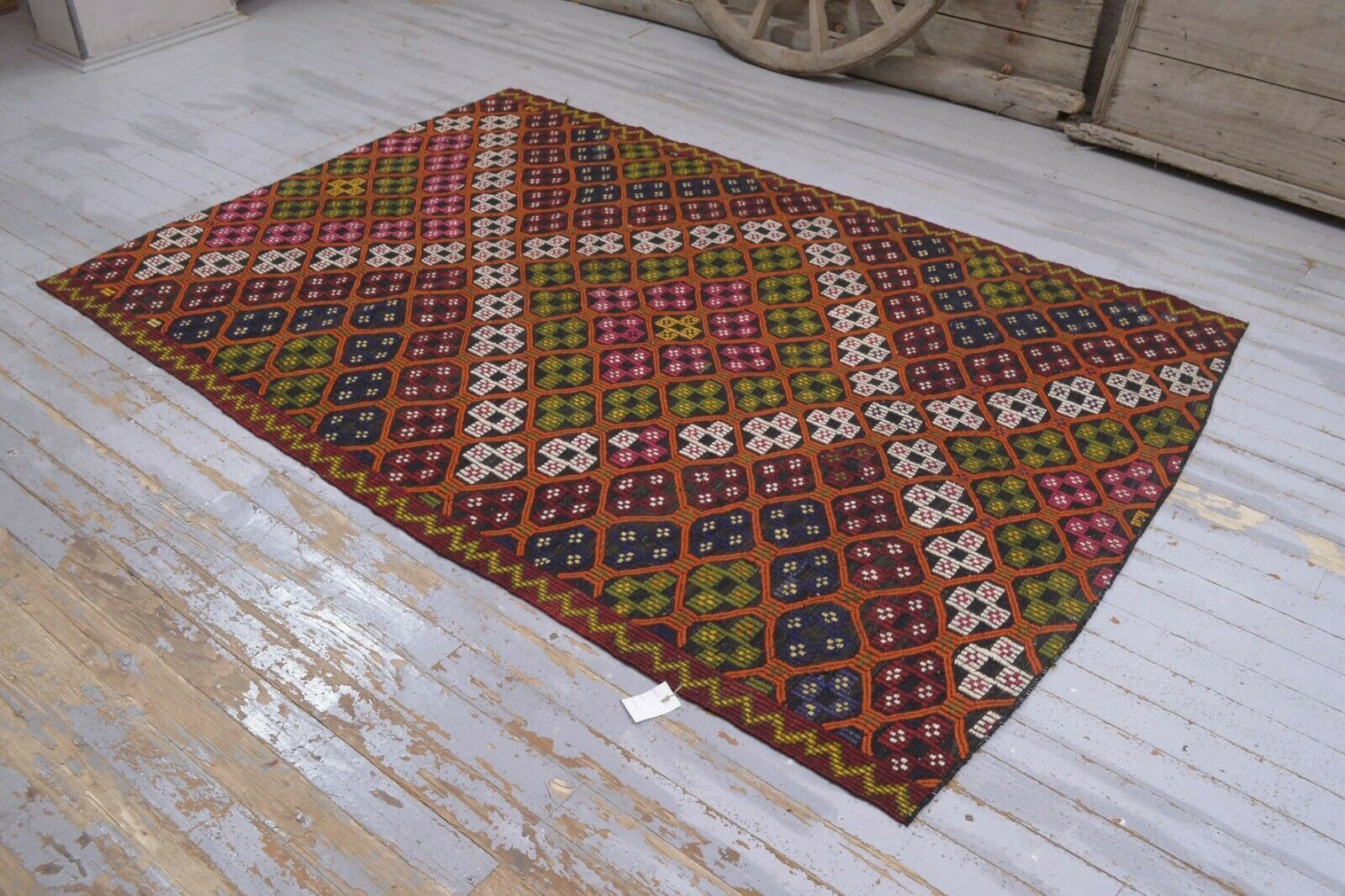 167x242 Cm Vintage Flatweave Kilim Area Rug Turkish Carpet 55x79 Ft photo for sale