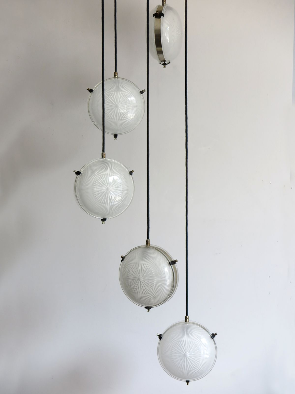 photo furniture Sergio Mazza For Artemide Italian Glass And Brass Pendant Lamp, 1960s