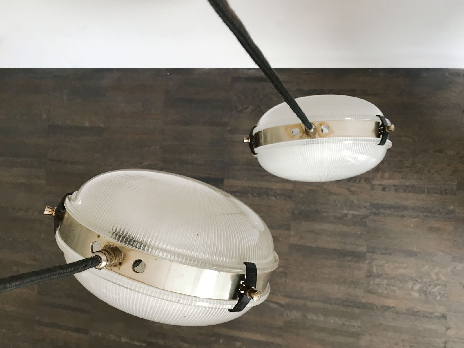 4920.0 Sergio Mazza For Artemide Italian Glass And Brass Pendant Lamp, 1960s photo