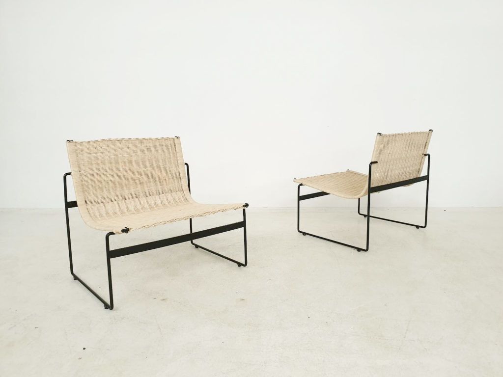 Gregorio Vicente Cortes And Luis Onsurbe Rattan Lounge Chairs For Metz And Co, Dutch Design 1961 photo furniture