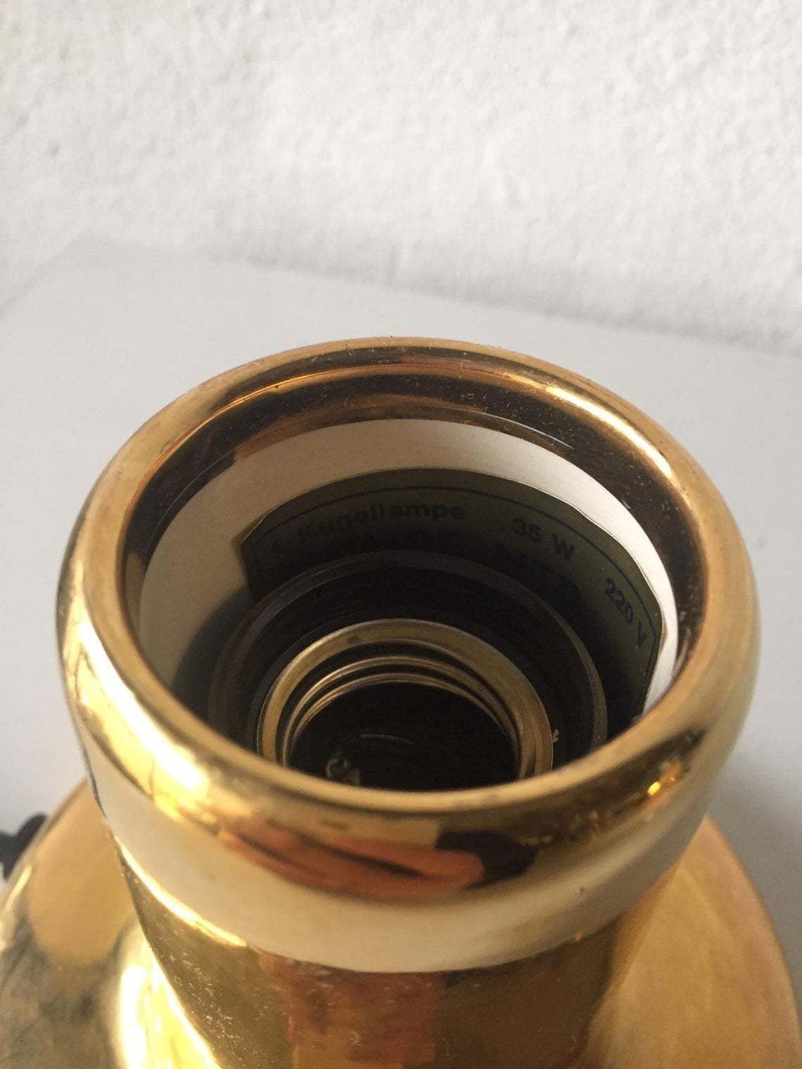 Philips Ntd Gold Metal Ball Desk Lamp   1970s photo 279.0