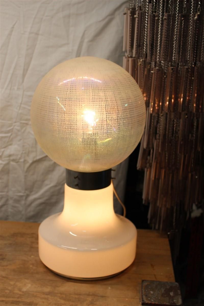 photo furniture Vistosi Ball White Table Lamp Pop Art Italy 1970s Italian Design Steel