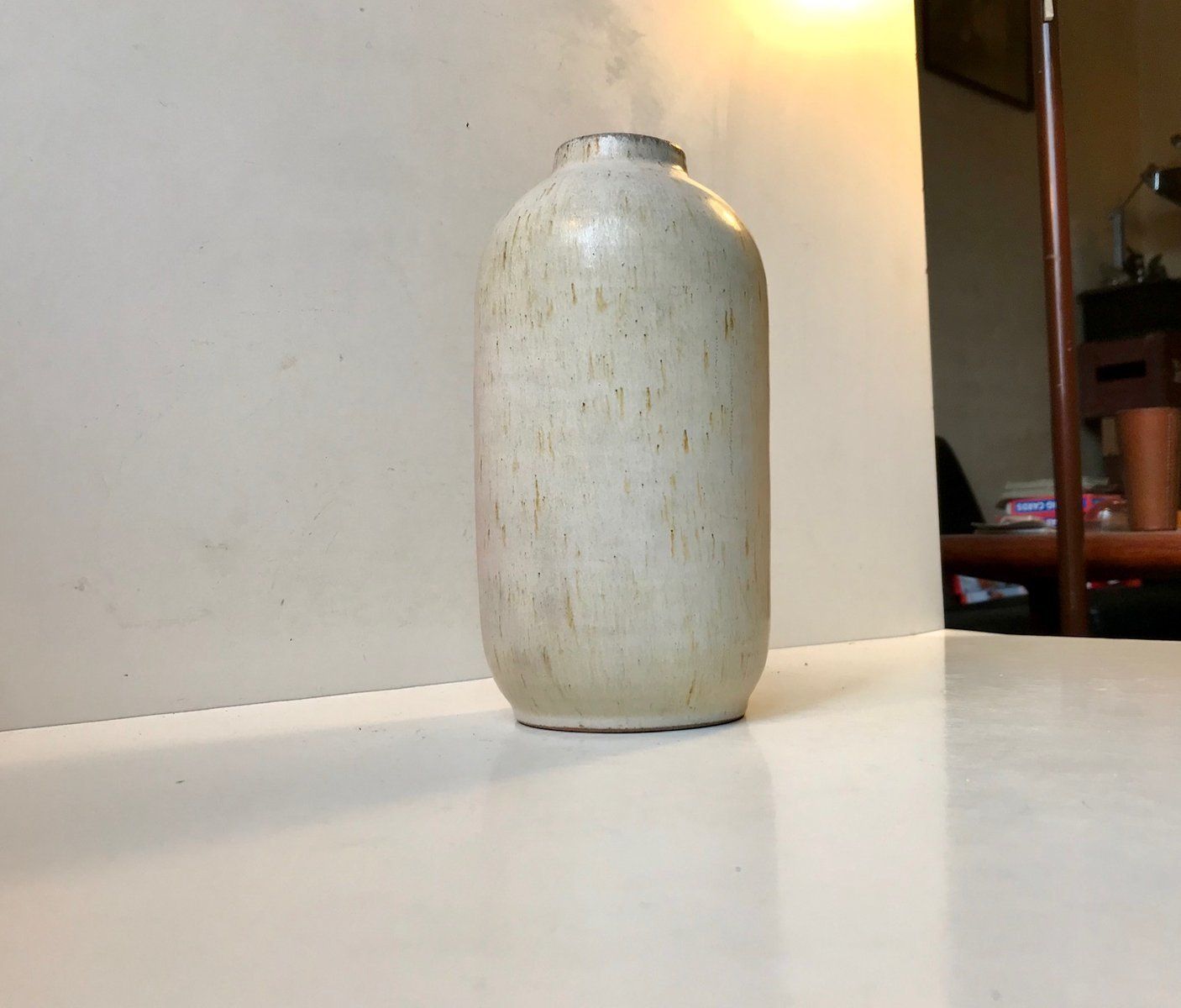 photo for sale Danish Haresfur Stoneware Vase By Ellen Madsen For Lee Keramik, 1970s