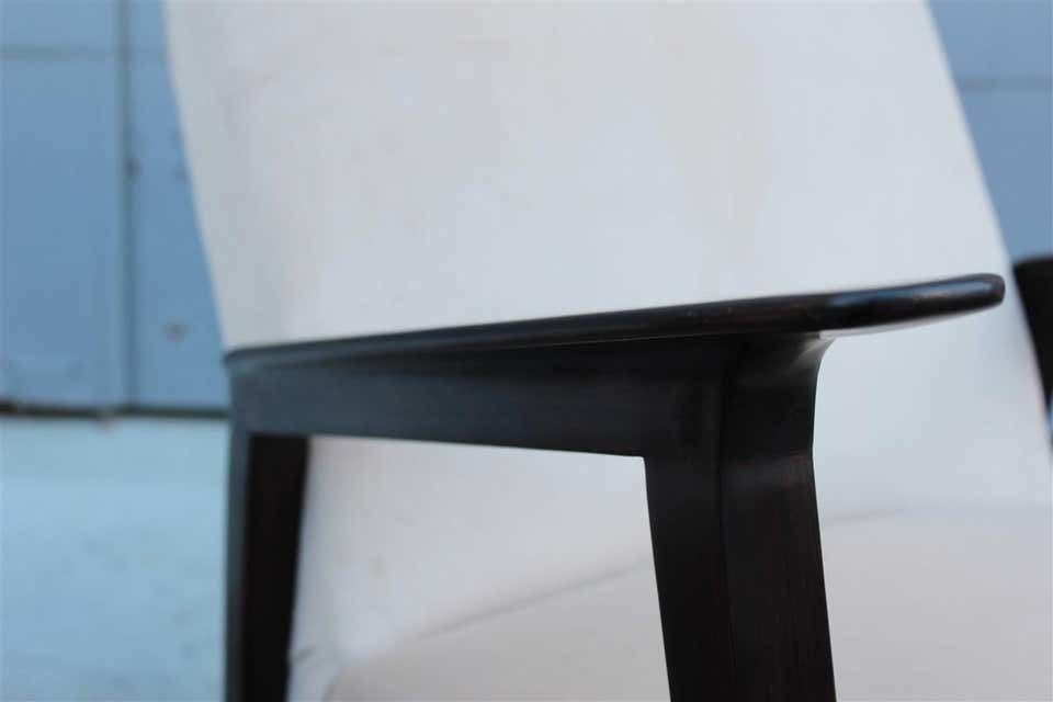 Pair Of 1950s Italian Design Armchairs In Walnut And Midcentury Beige Velvet photo buy