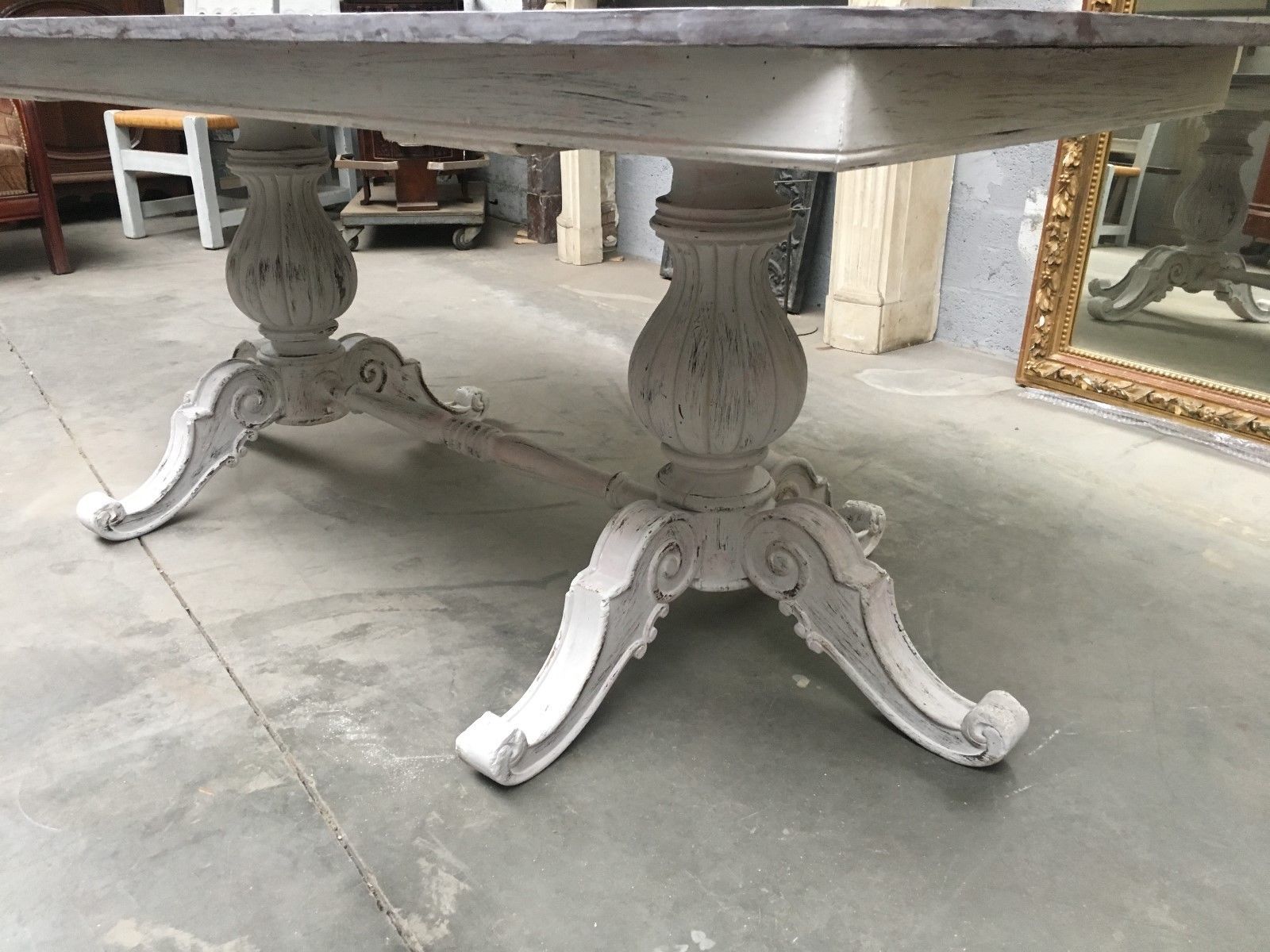 Large Middle Red Speckled Marble Top Table photo for sale