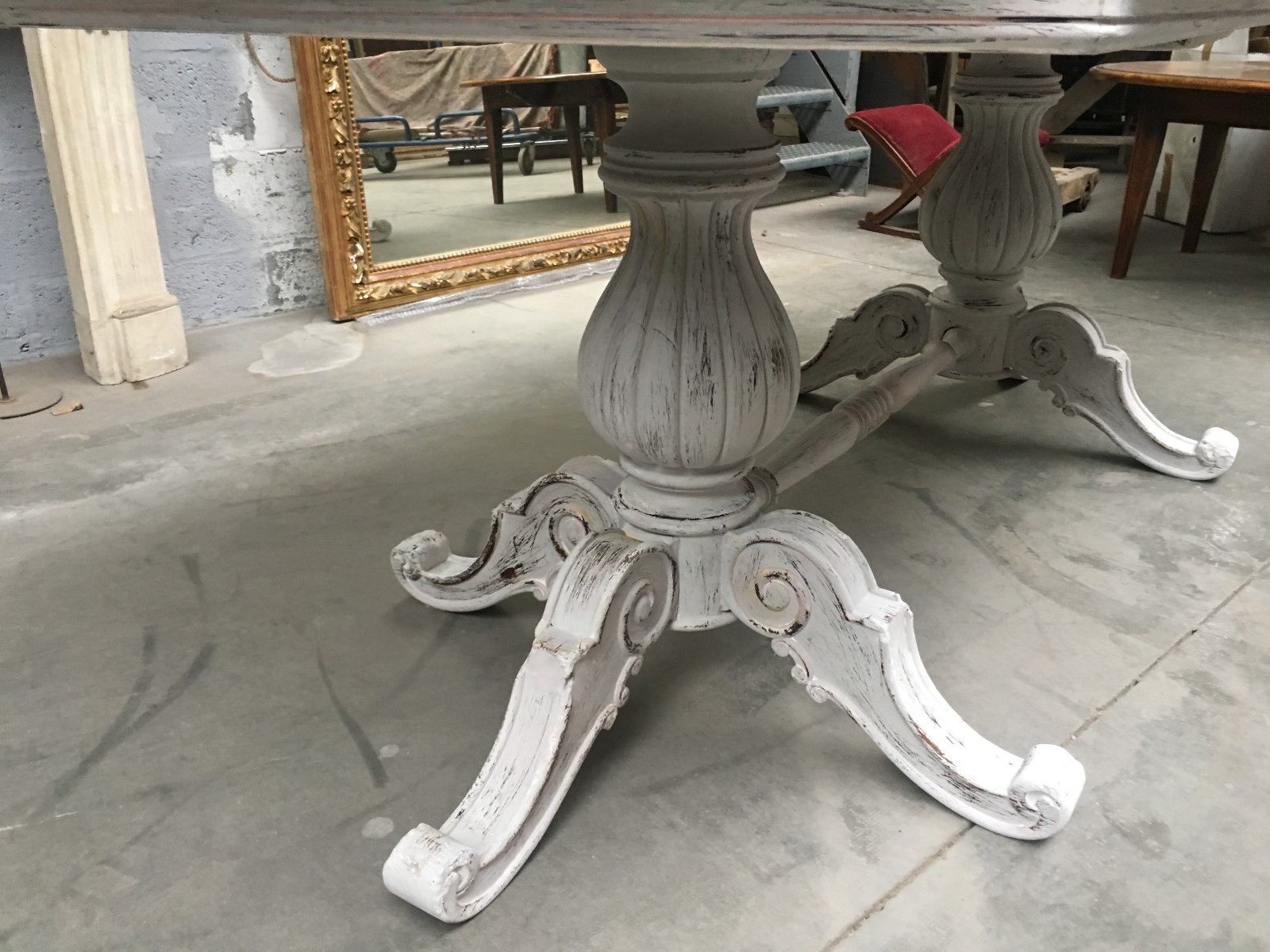 Large Middle Red Speckled Marble Top Table photo vinterior