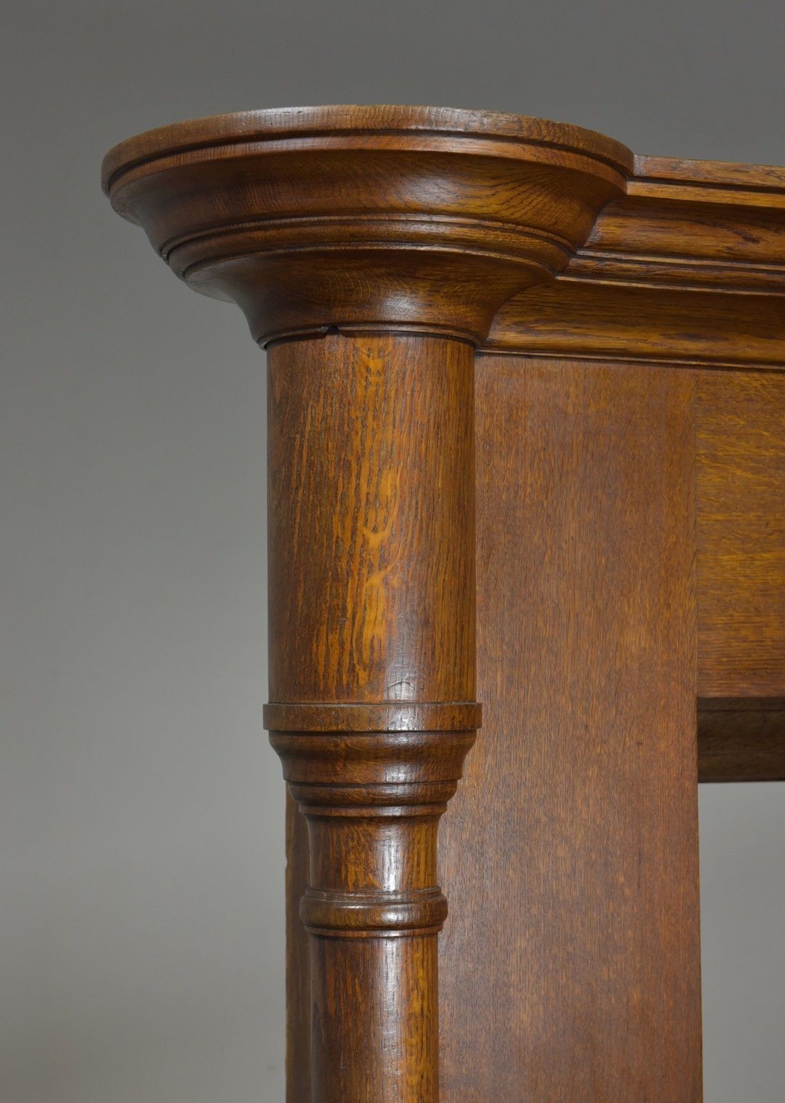Large Antique Oak Columned Fire Surround photo furniture