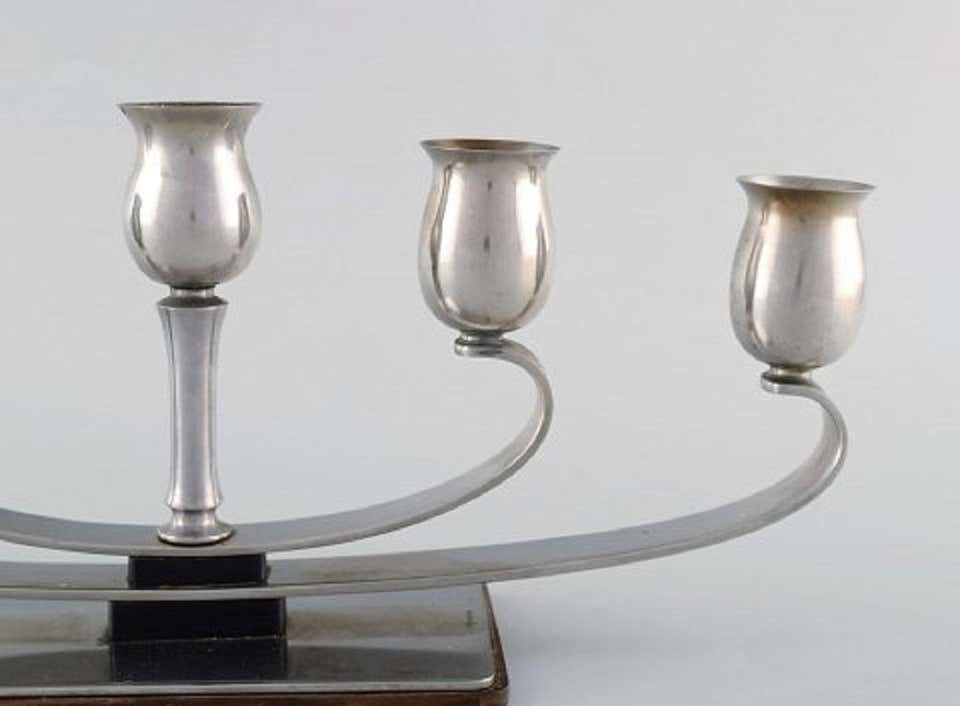 Cohr, Denmark, Five Armed Candleholder In Stainless Steel, Mid 20th Century photo for sale
