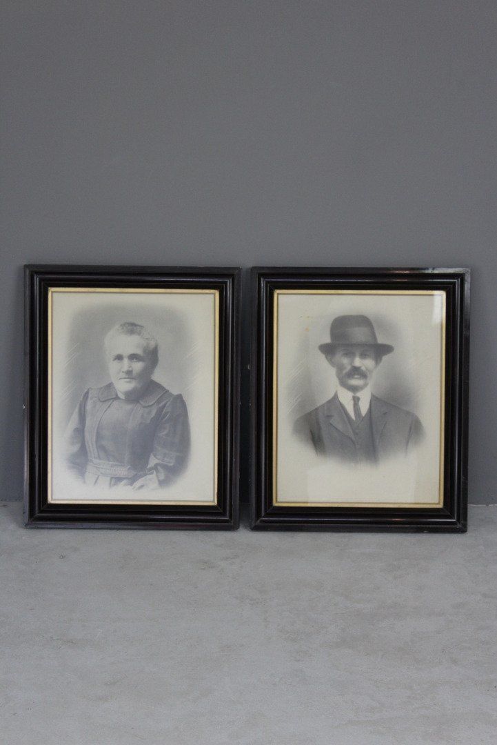 Pair Antique Portraits
