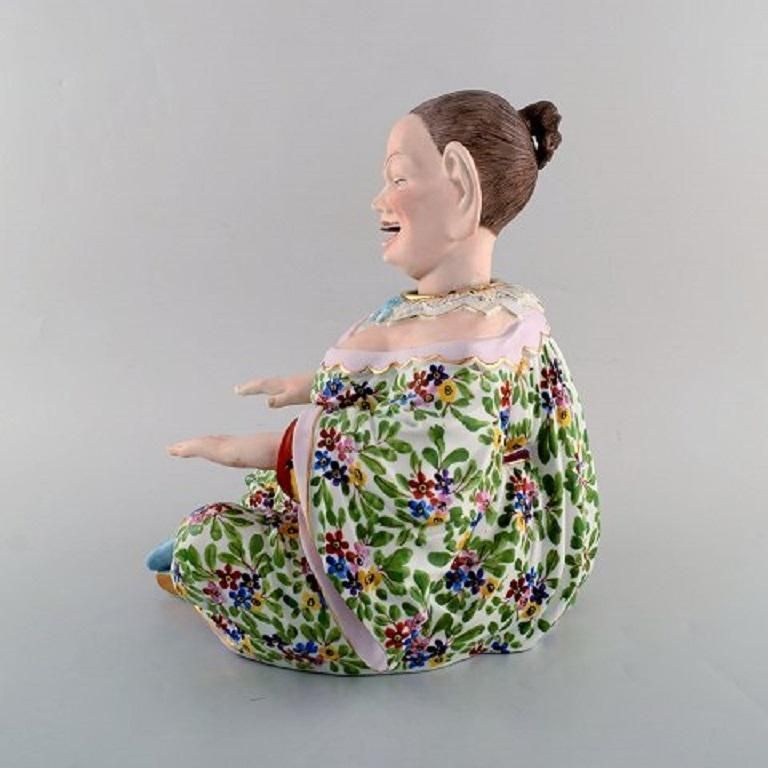 Large, Rare, Antique Meissen Pogade In Hand Painted Porcelain, Late 19th Century photo Home Decor