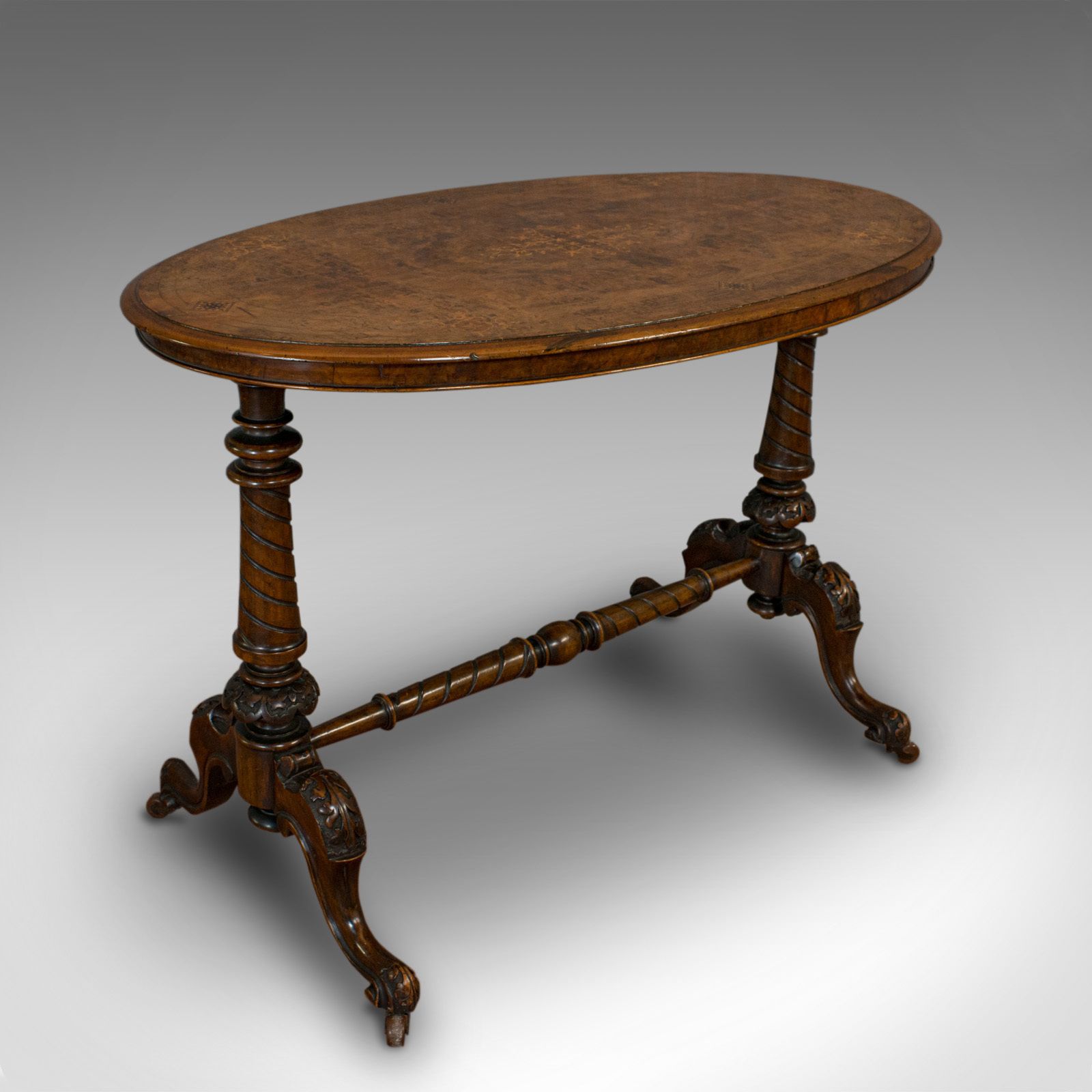 Antique Oval Table, English, Burr Walnut, Centre, Side, Victorian, Circa 1870 photo Furniture