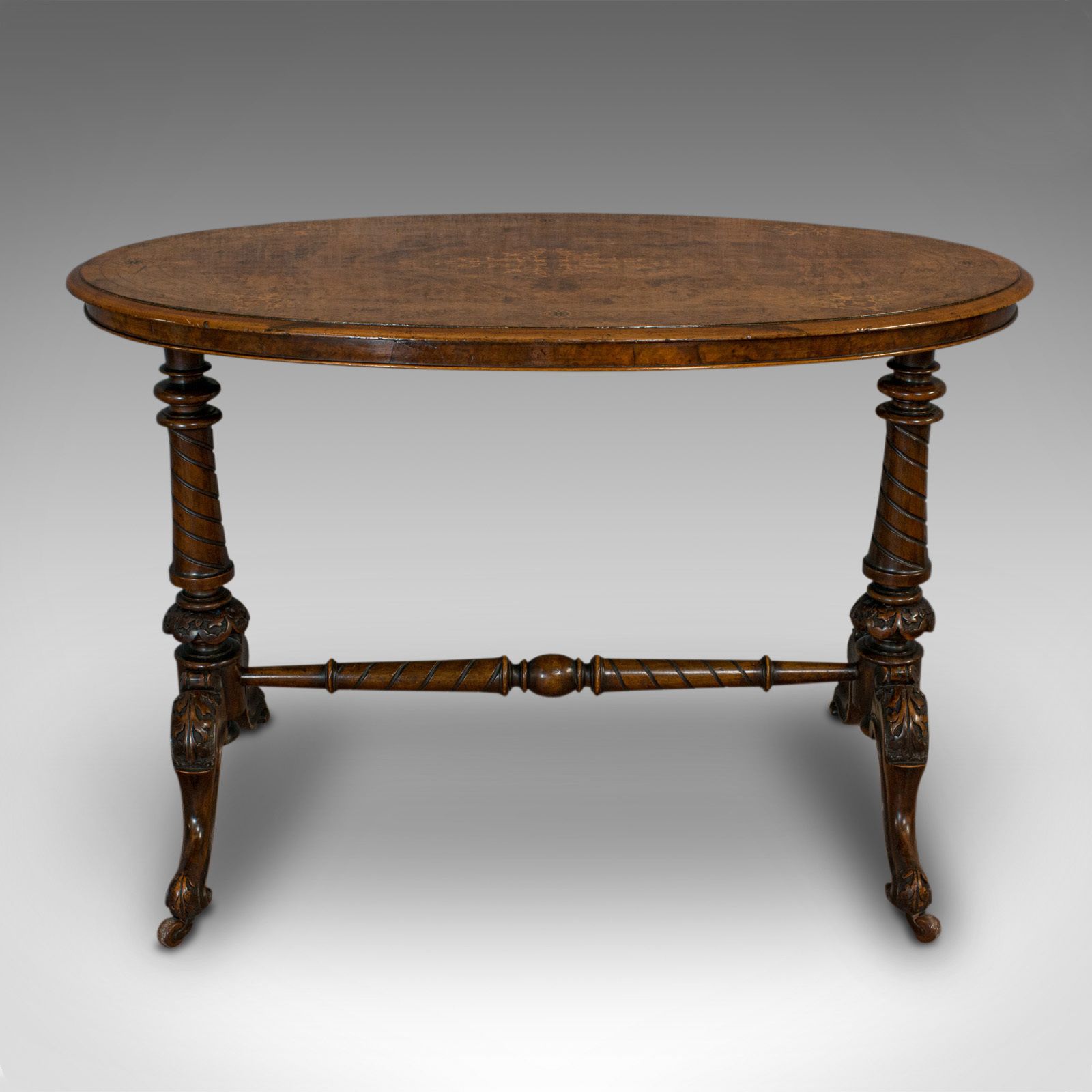 Antique Oval Table, English, Burr Walnut, Centre, Side, Victorian, Circa 1870 photo 1295.0