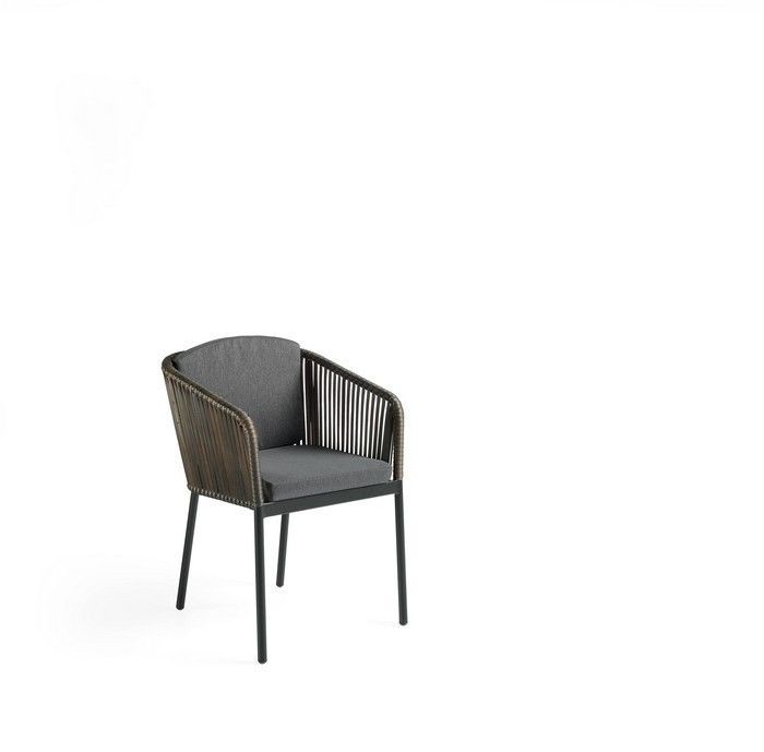 Rattan Armchair With Upholstered Seat photo Garden Furniture
