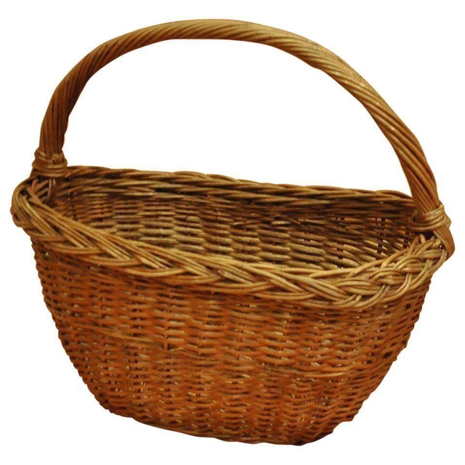 Vintage Wicker Basket, 1950s