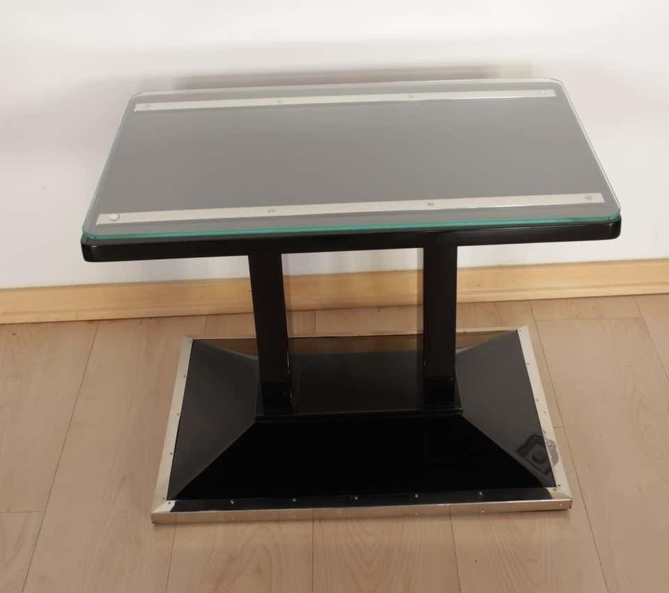 Bauhaus Side / Luggage Table, Black Lacquer And Chrome, Austria, Circa 1920 photo Furniture