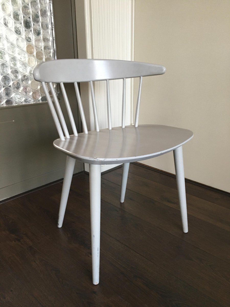 Mid Century Danish Modern White Dining Chair By Ejvind Johansson For Fdb, 1950s photo vinterior