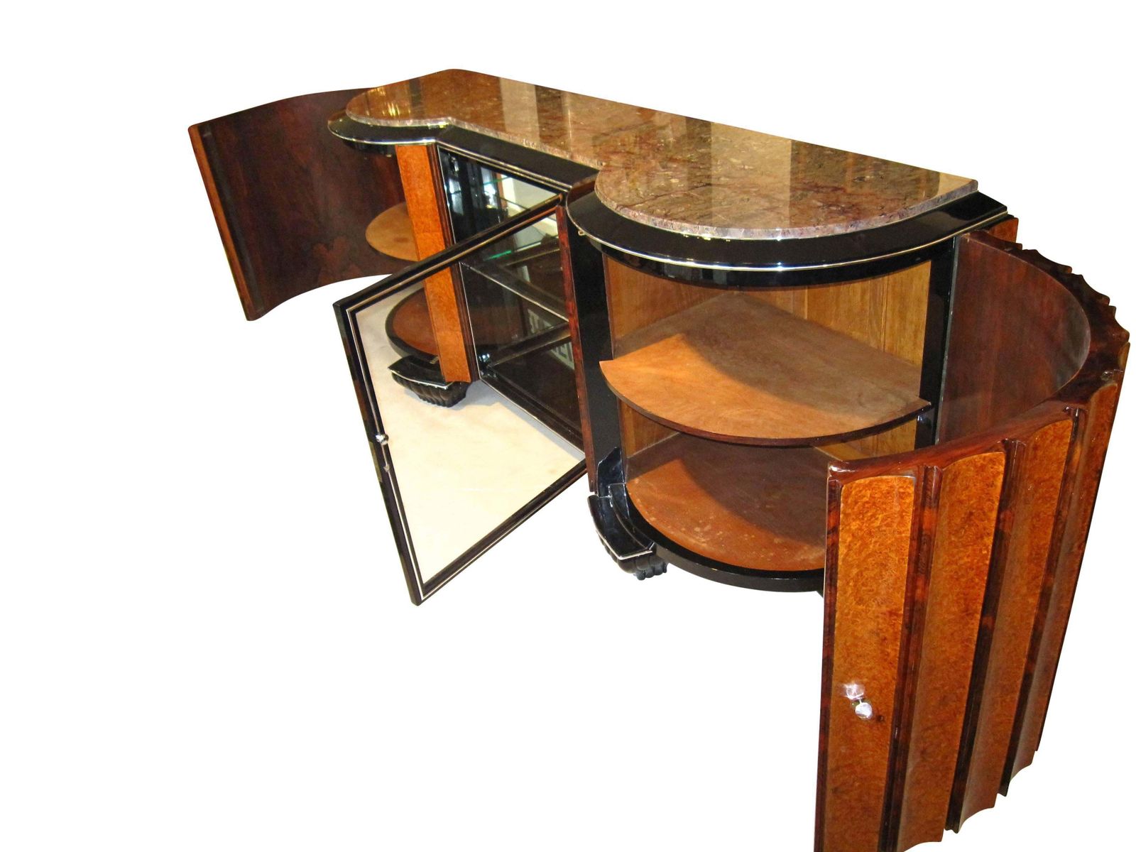 Art Deco Sideboard, Amboyna Root And Rosewood, France/Paris Circa 1925 photo Furniture
